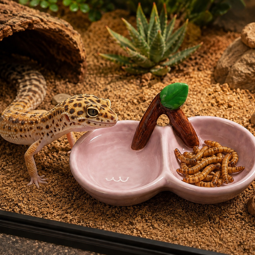 Cherry Blossom Divided Reptile Dish