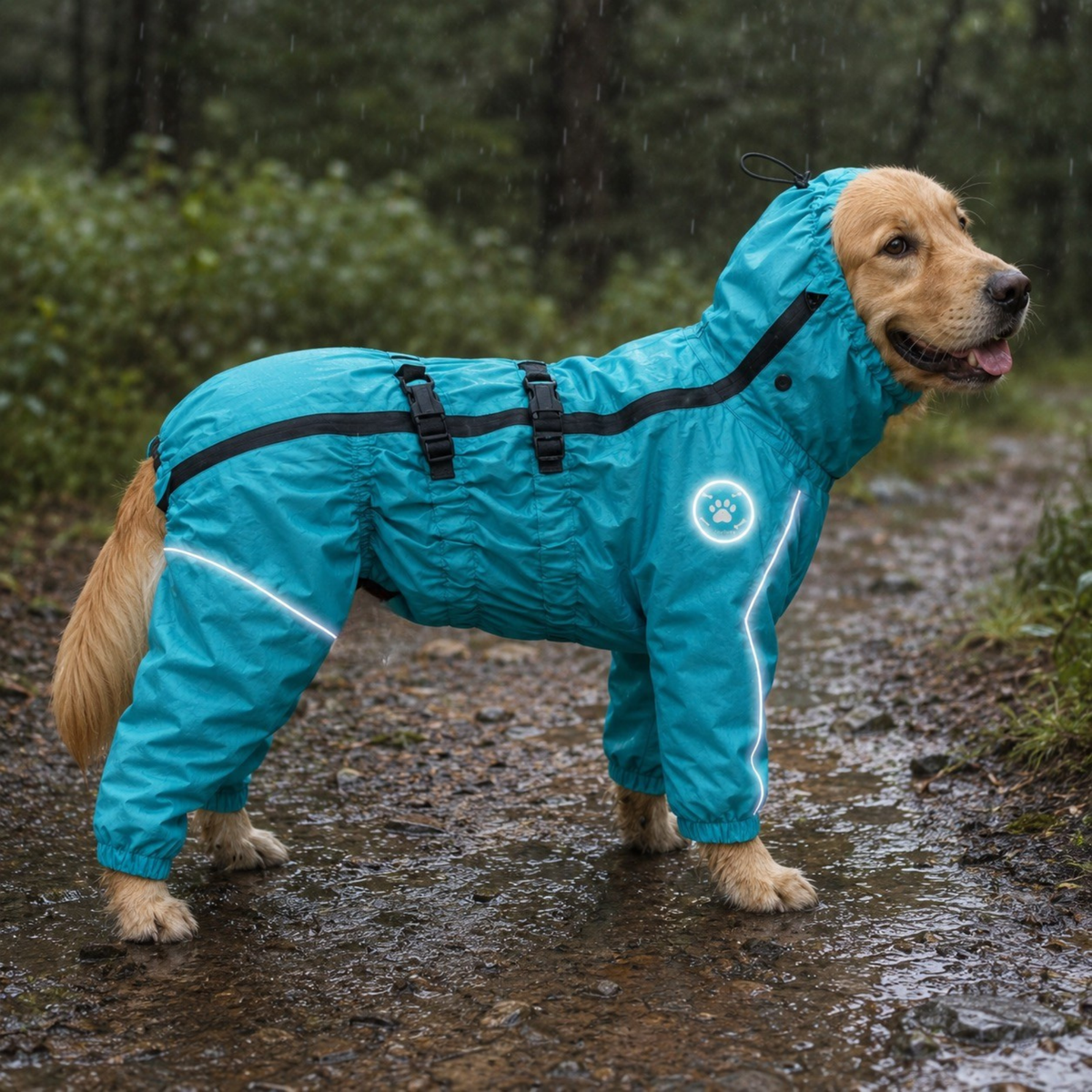 Rainy Trail Four-Leg Dog Raincoat