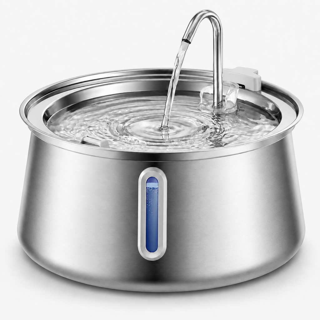 Silver Stream 4L Stainless Steel Pet Fountain