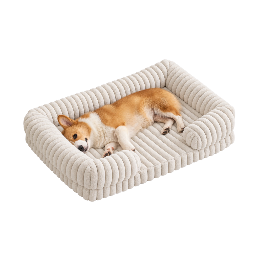 Cozy Ribbed Pet Lounge Bed