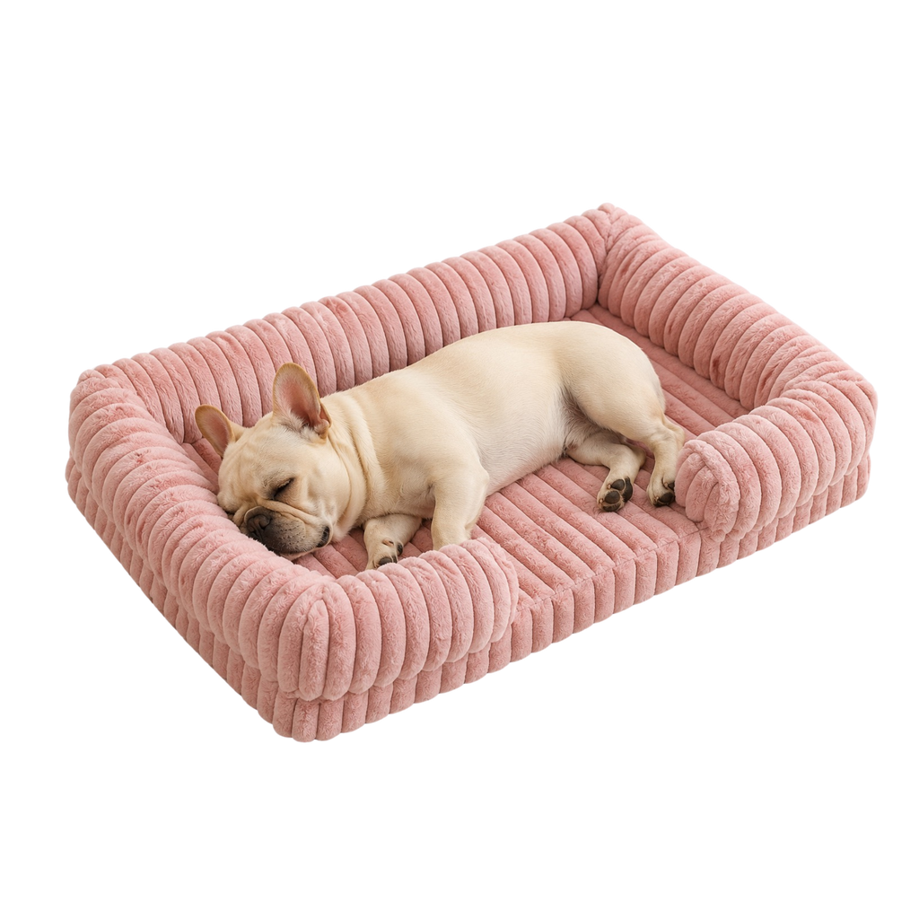 Cozy Ribbed Pet Lounge Bed